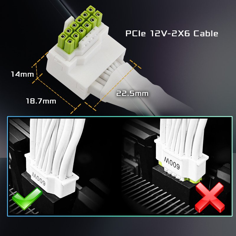 ASRock > 12V-2x6 600W / L-Type Cable White